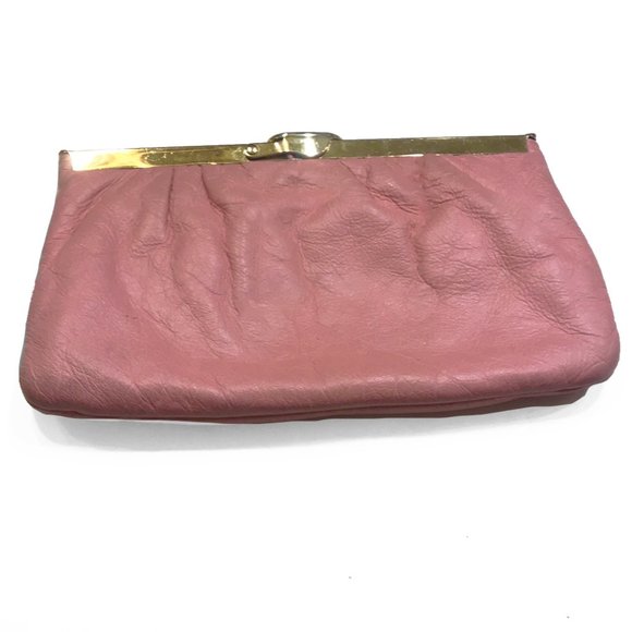 Vintage Etra 1960's Pink Genuine Pebbled Leather Clutch - Picture 5 of 12